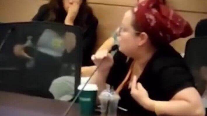 אמונה קליין בוועדה אתמול על חוק ההשתמטות מגיוס (צילום: מיקי שמידט) אמונה קליין