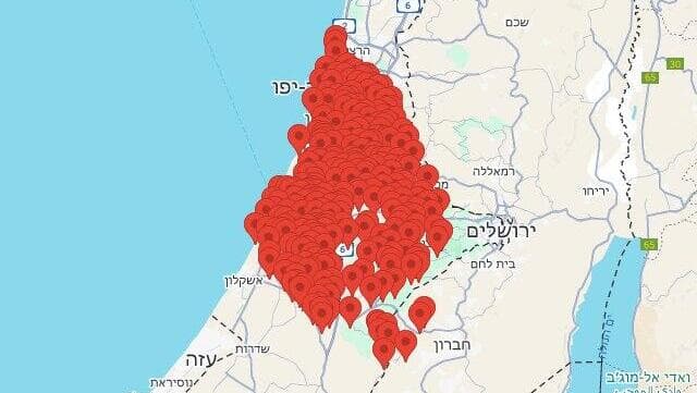 מפת האזעקות בעקבות השיגור מתימן