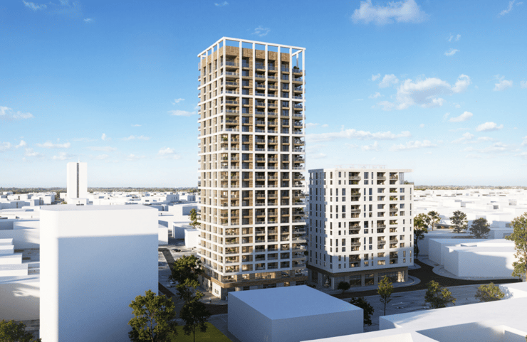 הדמיית פרויקט פינוי בינוי באשקלון של חברת בסט