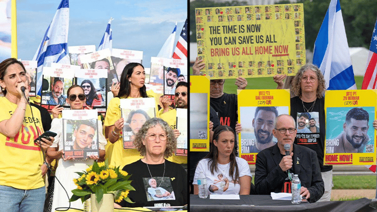 קית' סיגל בהצהרה של משפחות החטופים ושורדי שבי בוושינגטון, הפגנה נגד בנימין נתניהו בקריאה לעסקת שחרור חטופים מול הקפיטול בוושינגטון, ארה"ב