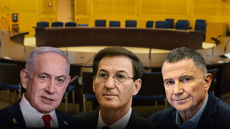 ביג על רקע ועדת חוץ וביטחון יולי אדלשטיין, ביבי בנימין נתניהו, בועז ביסמוט