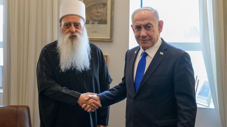 ראש הממשלה בנימין נתניהו עם השייח' מוואפק טריף