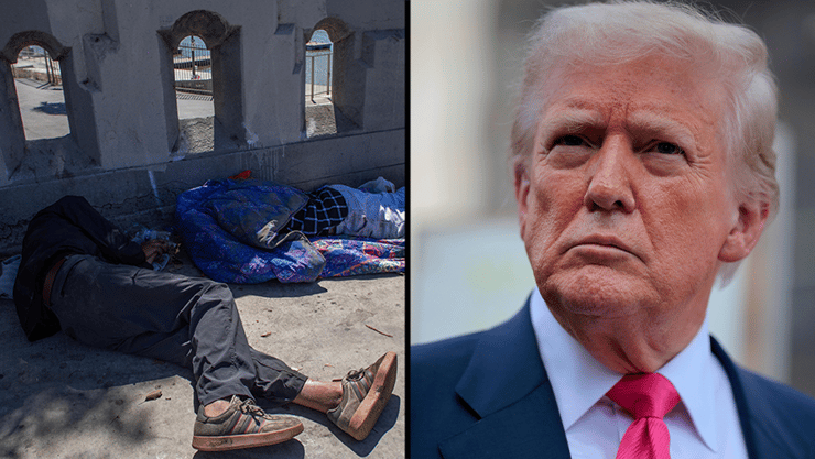 הומלס הומלסים דייר רחוב ב לוס אנג'לס ארה"ב 