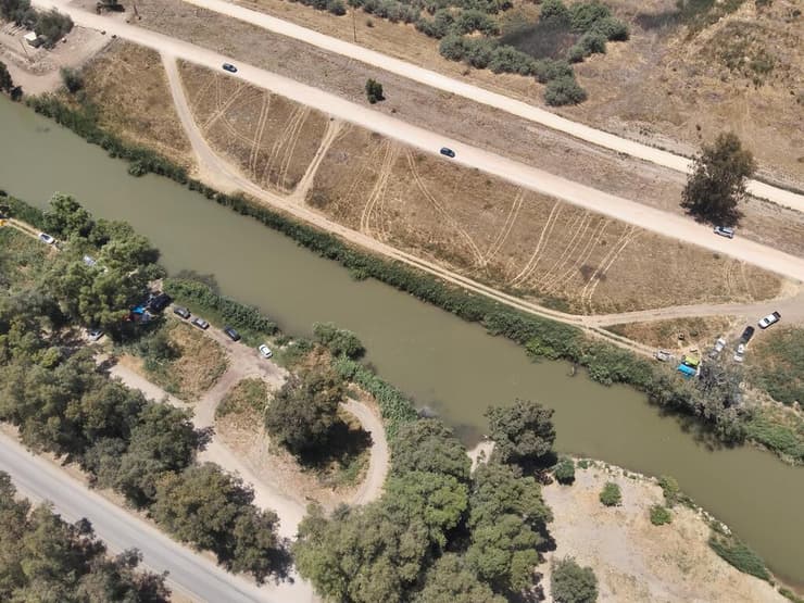 הזרימה חלשה בירדן באזור גשר הפקק