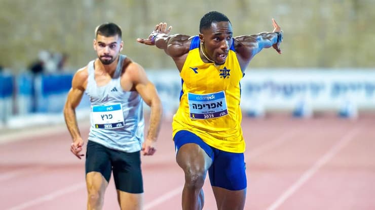 "אין לי מילים". אפריפה (צילום: רועי כפיר, איגוד האתלטיקה) בלסינג אפריפה