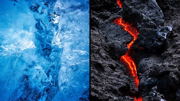 אש וקרח בעדשת המצלמה