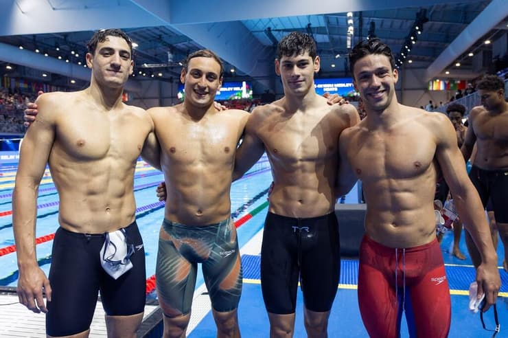 נבחרת השליחים של ישראל בשחייה - ענבר דנציגר, יהונתן יצחקי, גל כהן גרומי ודניאל קריצ'בסקי 