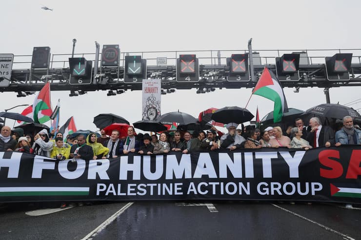 אוסטרליה סידני הפגנת ענק נגד ישראל פרו פלסטינים