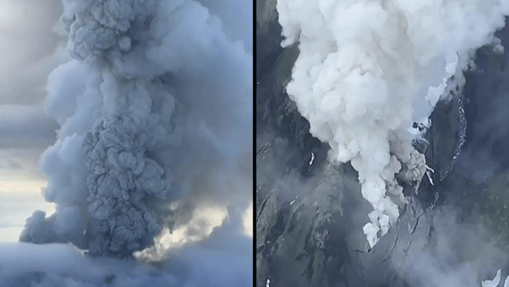 "ענן אפר של 6 ק"מ" (צילום: Handout / KRONOTSKY NATURE RESERVE / AFP) רוסיה התפרצות הר הגעש קרשניניקוב בחצי האי קמצ'טקה