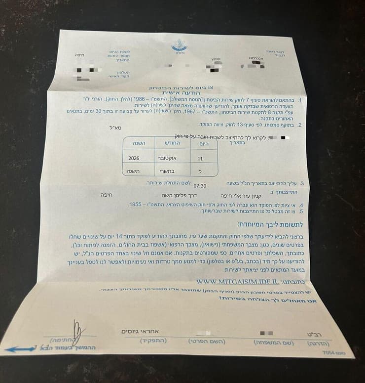 צו הגיוס של אופיר אנגרסט 