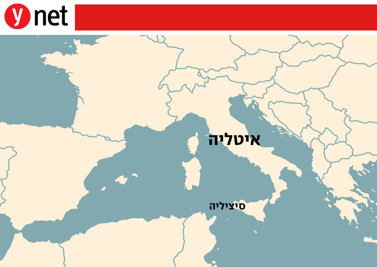 מפה איטליה סיציליה התפרצות הר געש אתנה