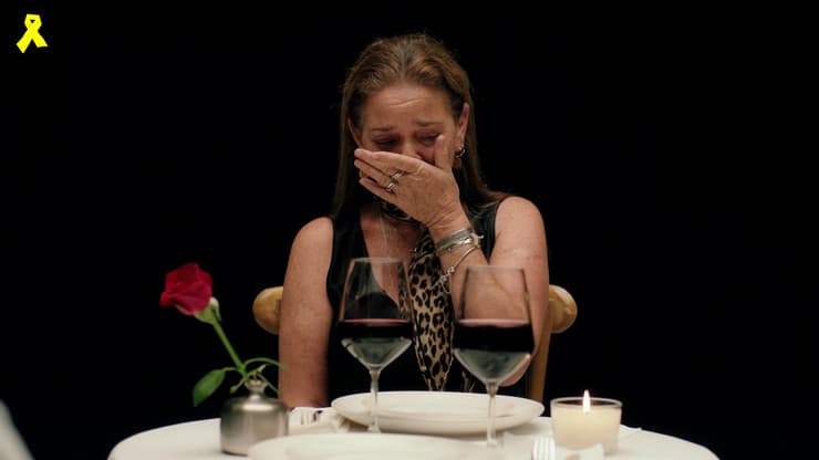 נירה הרמן שרעבי בת זוגו של החלל החטוף יוסי שרעבי ז"ל, מתוך סרטון ל ט"ו באב של נשות החטופים