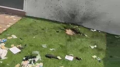 חצר הבית באשדוד אליו נזרק רימון