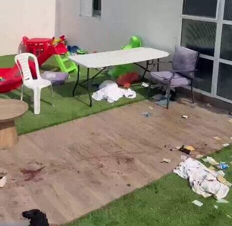 חצר הבית באשדוד אליו נזרק רימון