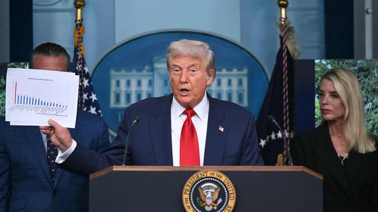 טראמפ במסיבת עיתונאים בוושינגטון