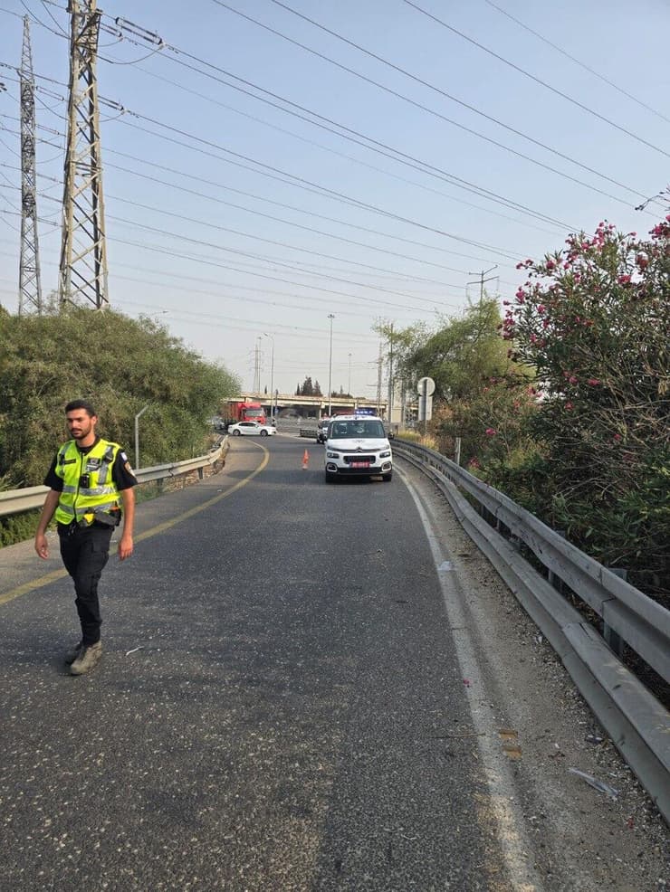 זירת תאונת הדרכים בכביש 4, סמוך למלחף גנות