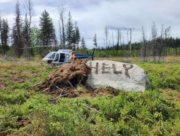 קנדה גבר כתב HELP על סלע ונמצא ב יער תשעה ימים אחרי שנעלם