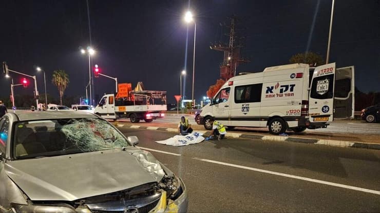 זירת תאונת הדרכים בכביש 40, סמוך לנווה ירק