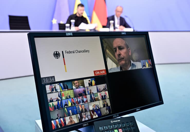 ישיבת זום לפני פסגת טראמפ פוטין קנצלר גרמניה פרידריך מרץ נשיא אוקראינה וולודימיר זלנסקי