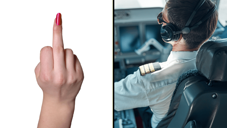 הטייס שיתף את הנוסעים בתגובה של הנוסעת