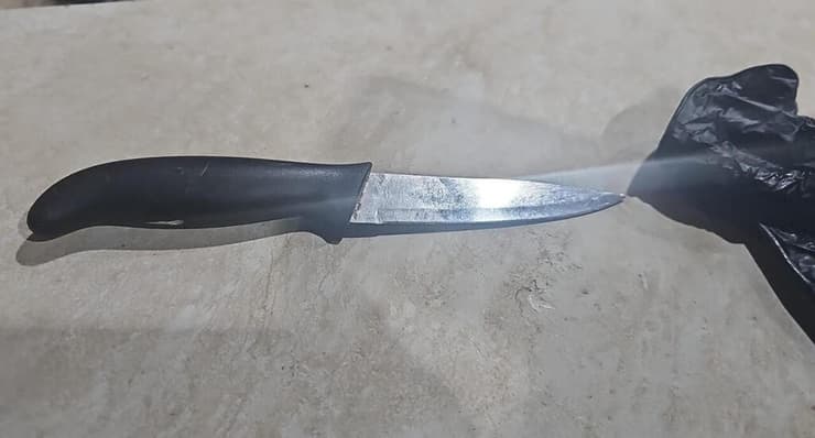הסכין ששלף תושב עזה במעבר קלנדיה