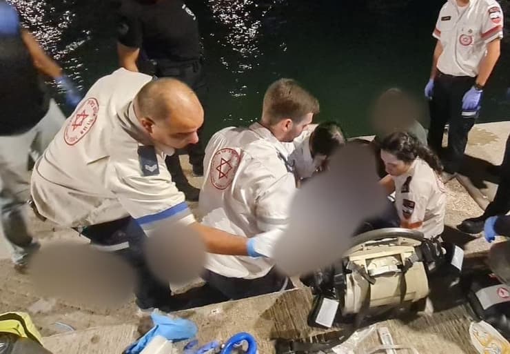 הזירה בחוף העלייה (צילום: תיעוד מבצעי מד"א) זירת התאונה בחוף העלייה