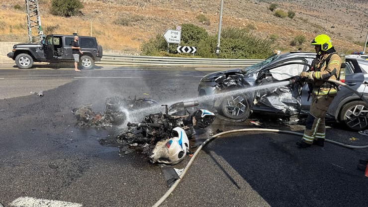שני הרוגים בתאונת דרכים בין אופנוע לכלי רכב