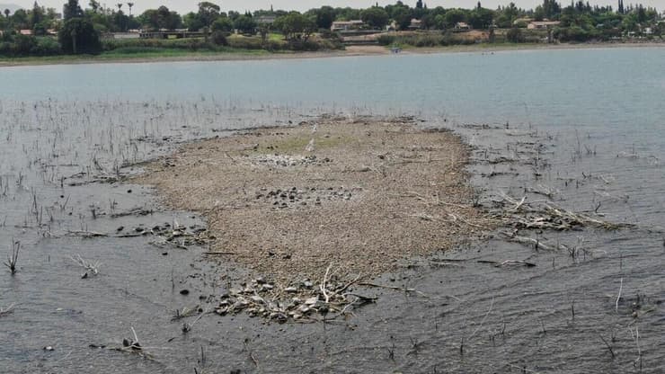 האי וברקע בתי הקיבוץ
