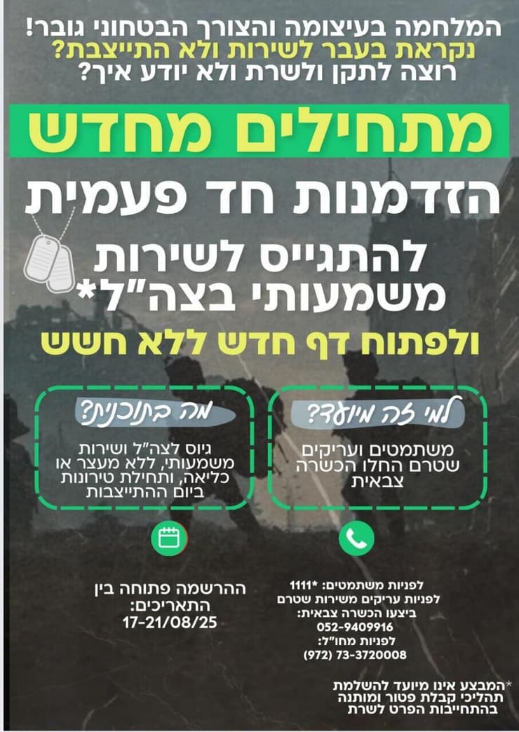 פלייאר שפרסם צה"ל לגיוס חרדים
