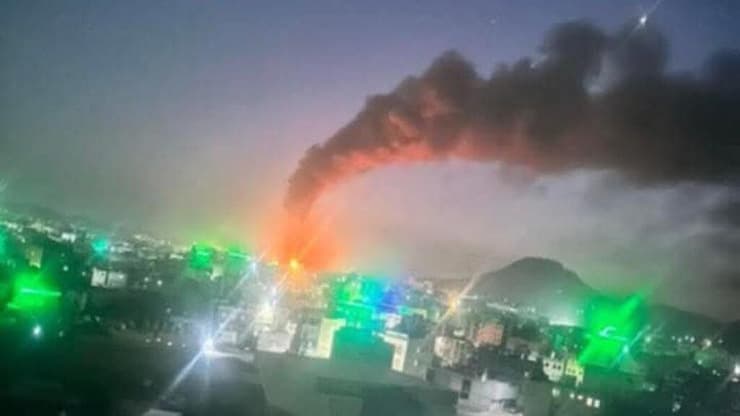 תיעוד מהתקיפה בצנעא דיווח: פיצוצים בבירת תימן צנעא