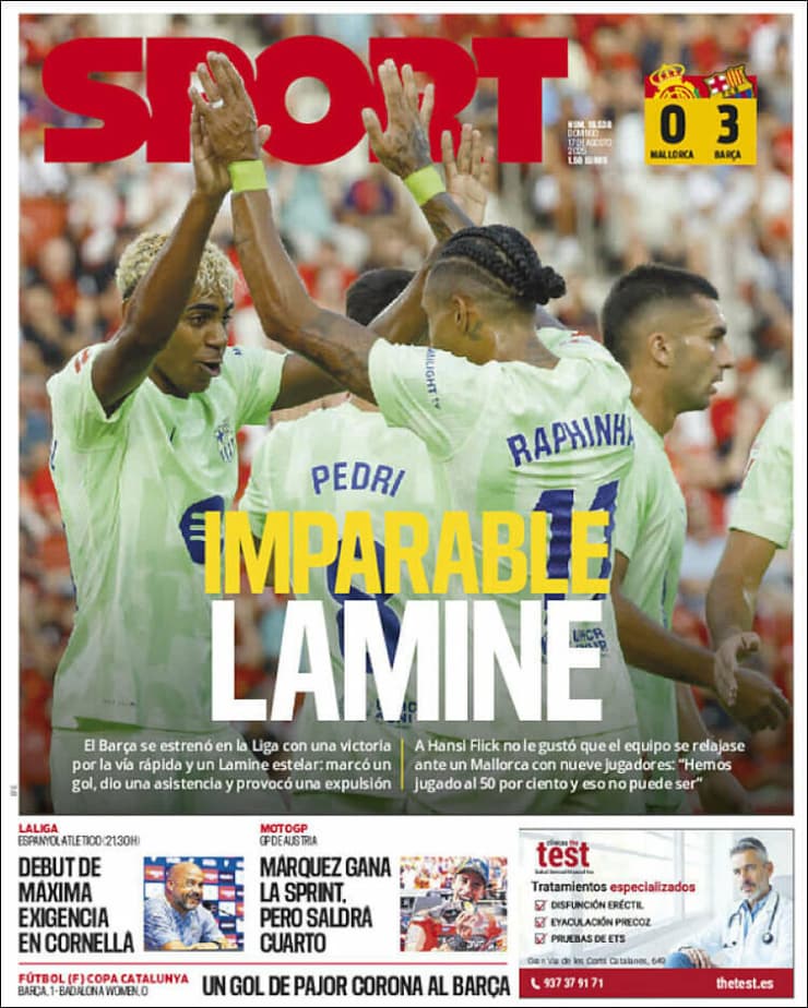 לאמין בלתי ניתן לעצירה. שער "ספורט" הקטלאני