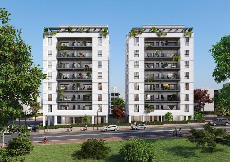 הדמיית פרויקט התחדשות עירונית אלמוג פינת גן ברמת גן (הדמיה: 3DSTUDIO) הדמיית פרויקט התחדשות עירונית אלמוג פינת גן ברמת גן