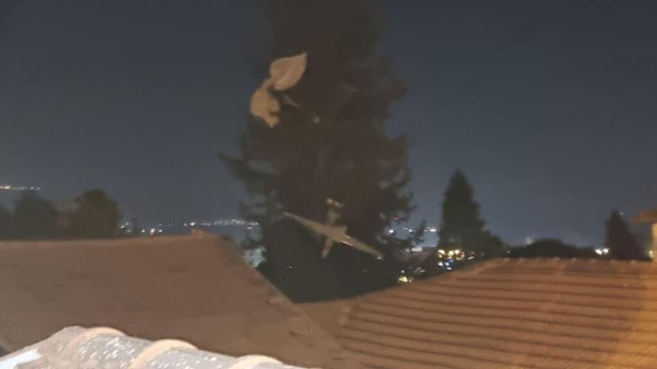 רוכב שמיים נפל על עץ בחצר בית בקריית שמונה