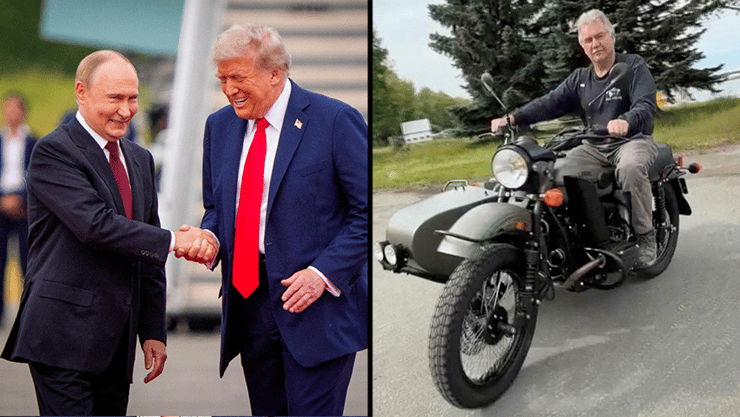 אלסקה אמריקני קיבל במתנה אופנוע מ פוטין