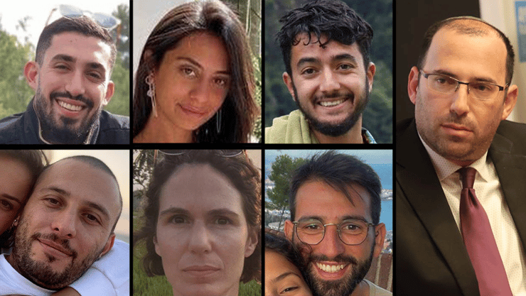 אלמוג סרוסי כרמל גת הרש גולדברג פולין אלכס לובנוב עדן ירושלמי אורי דנינו ביג נהר הרוגים נהרגו נרצחו חמאס עזה חטופים מלחמת חרבות ברזל, שמחה רוטמן