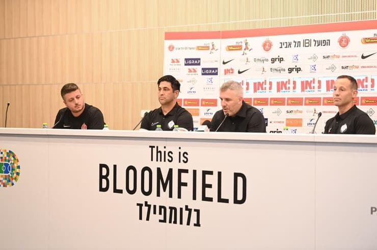 בוקסנבאום, פרימור וברדה (צילום: יאיר שגיא) מסיבת עיתונאים הפועל ת"א פתיחת עונה