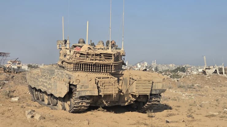 חיילי גדוד השריון 9215 שבחטיבה 205 במהלך מבצע מרכבות גדעון בעזה