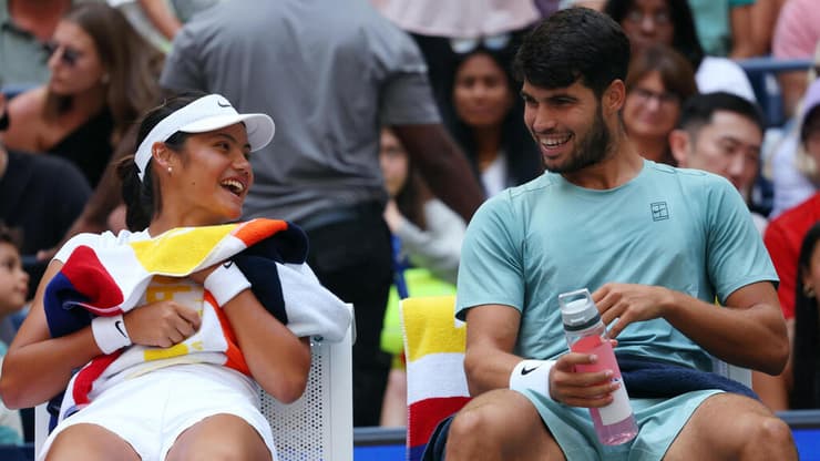 ביחד? זה יהיה קשה. אמה רדוקאנו וקרלוס אלקראס (צילום:REUTERS/Mike Segar) אמה רדוקאנו וקרלוס אלקראס