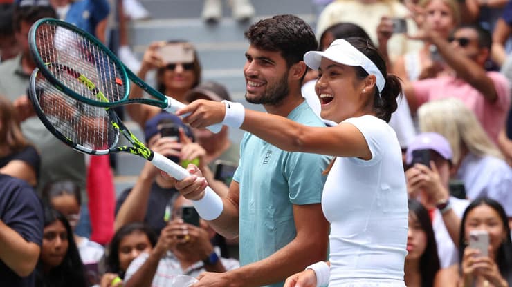 אלקראס ורדוקאנו נהנים מהחיים, למרות ההפסד (צילום: REUTERS/Mike Segar) אלקראס ורדוקאנו נהנים מהחיים, למרות ההפסד