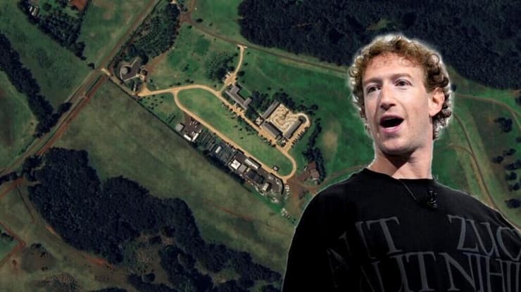 צוקרברג על רקע המתחם הסודי שלו בהוואי (AP, רשתות חברתיות) צוקרברג על רקע המתחם הסודי שלו בהוואי