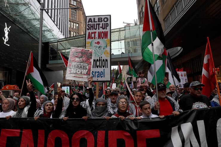 אוסטרליה יום הפגנות נגד ישראל סידני