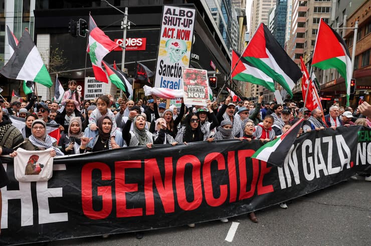 אוסטרליה יום הפגנות נגד ישראל סידני