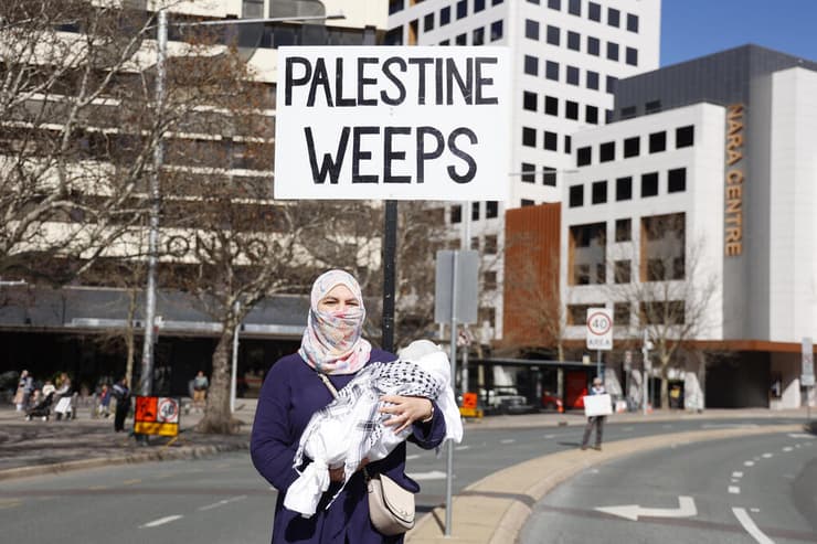 אוסטרליה יום הפגנות נגד ישראל קנברה