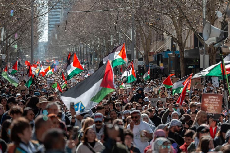 אוסטרליה יום הפגנות נגד ישראל מלבורן