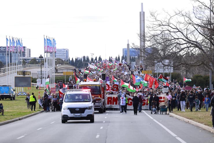 אוסטרליה יום הפגנות נגד ישראל קנברה