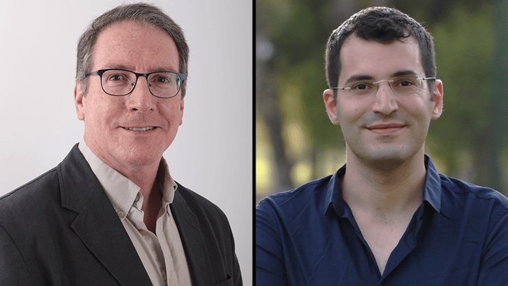 ד"ר אסף שמואל (מימין) ופרופ' קולין פרייס (צילום: אוניברסיטת תל אביב) ד"ר אסף שמואל (מימין) ופרופ' קולין פרייס