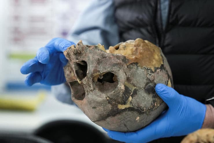 אחת הגולגולות שהתגלו סמוך לבוגוטה, בירת קולומביה