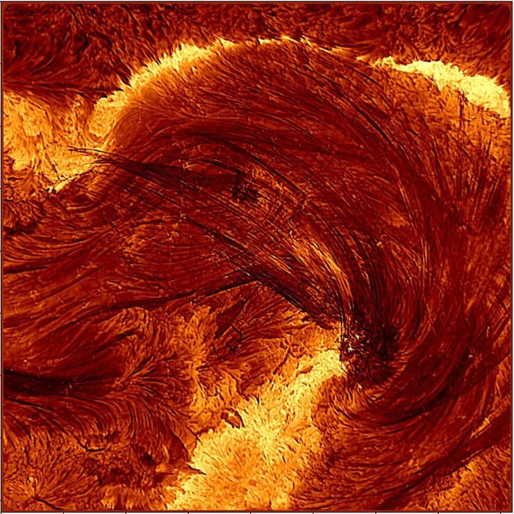 תיעוד לולאות עטרת השמש במהלך ההתפרצות הסולארית שאירעה ב-8 באוגוסט 2024 (צילום: NSF/NSO/AURA) תיעוד לולאות עטרת השמש במהלך ההתפרצות הסולארית שאירעה ב-8 באוגוסט 2024