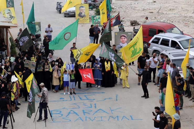 הפגנה ב חיאם דרום לבנון נגד שליח ארה"ב למדינה אחרי שכינה עיתונאים שם חיות