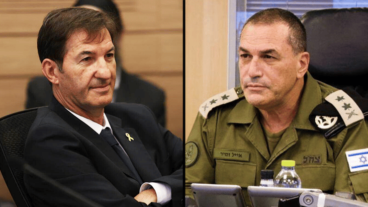 פגישה ראשונה - בשבוע הבא. הרמטכ"ל זמיר ויו"ר הוועדה ביסמוט (צילום: דובר צה"ל, אלכס קולומויסקי) הרמטכ"ל אייל זמיר, בועז ביסמוט
